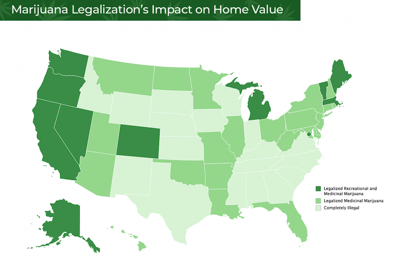 Map of US States With Marijuana Legalization