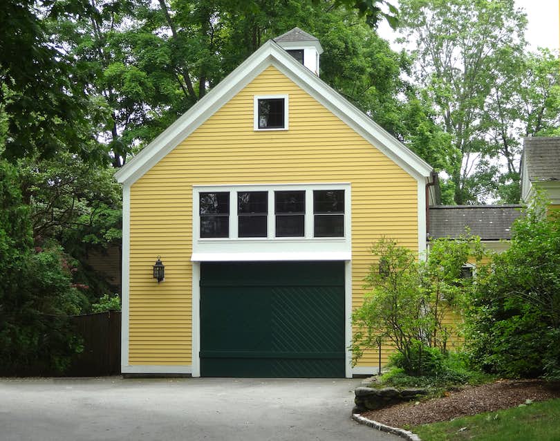 Exterior of detached garage with apartment above