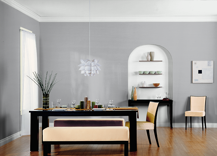 Behr Silverstone in dining room