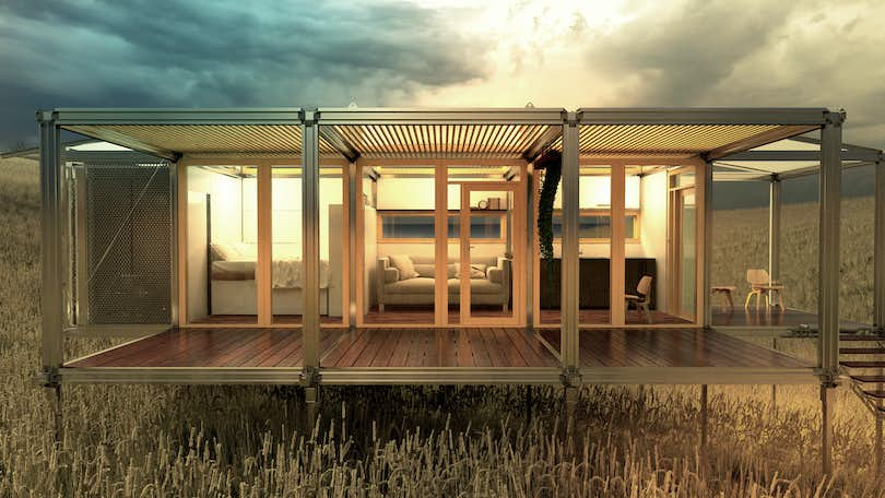 AbleNook modular dwelling with aluminum framing