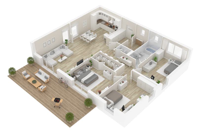 Floor plan top view of an apartment interior