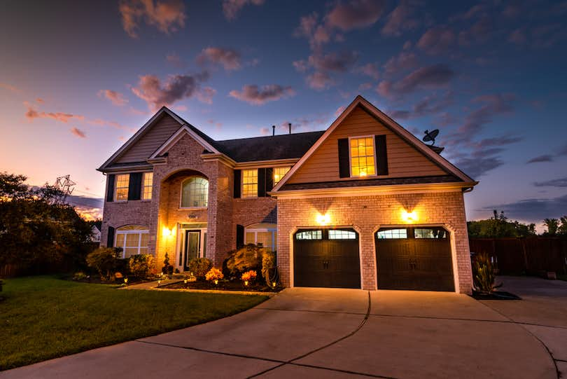 Twilight shot of house